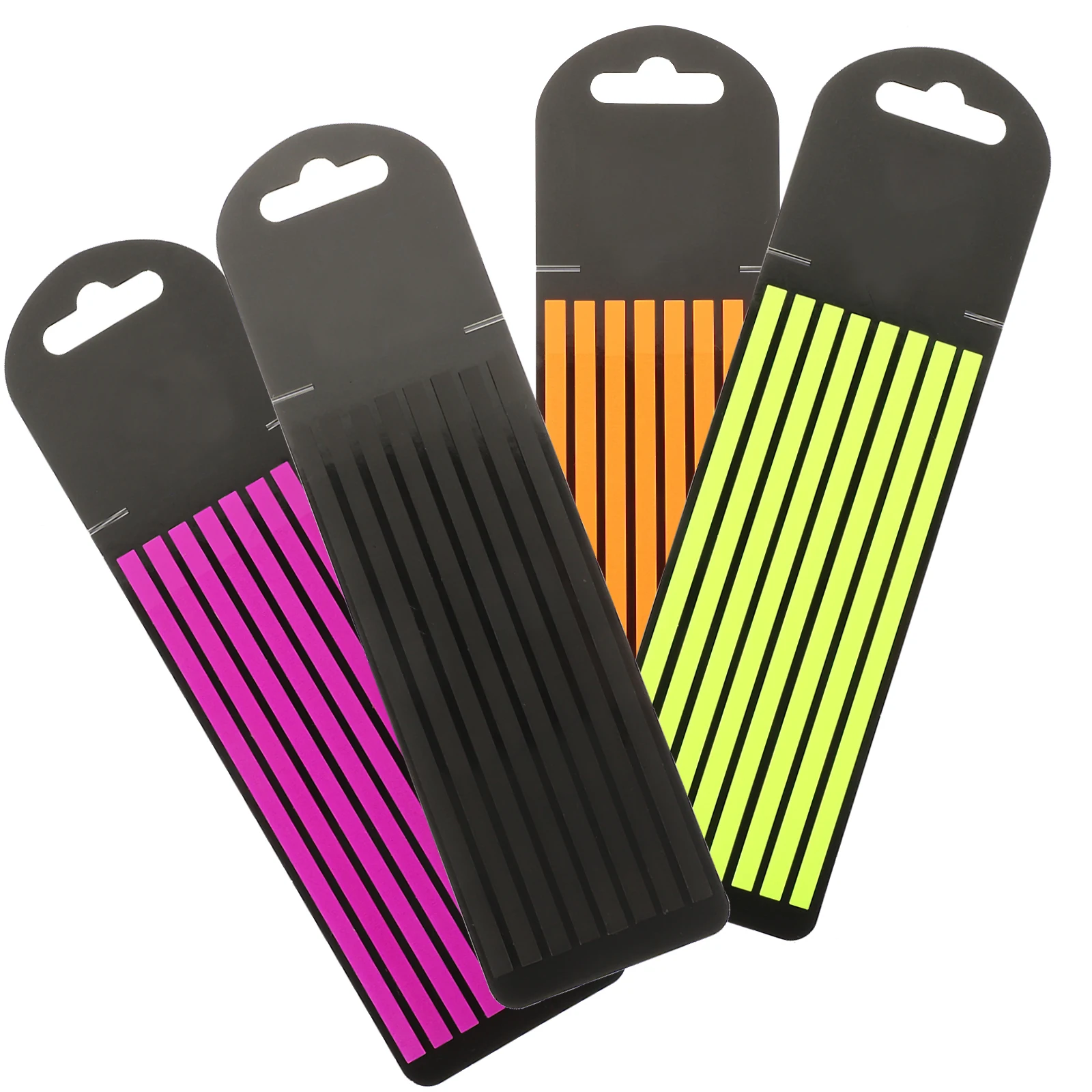 

4 Books PET Black Purple Yellow Orange Reusable Reading Strips Sentence Markers Highlighter Stickers School
