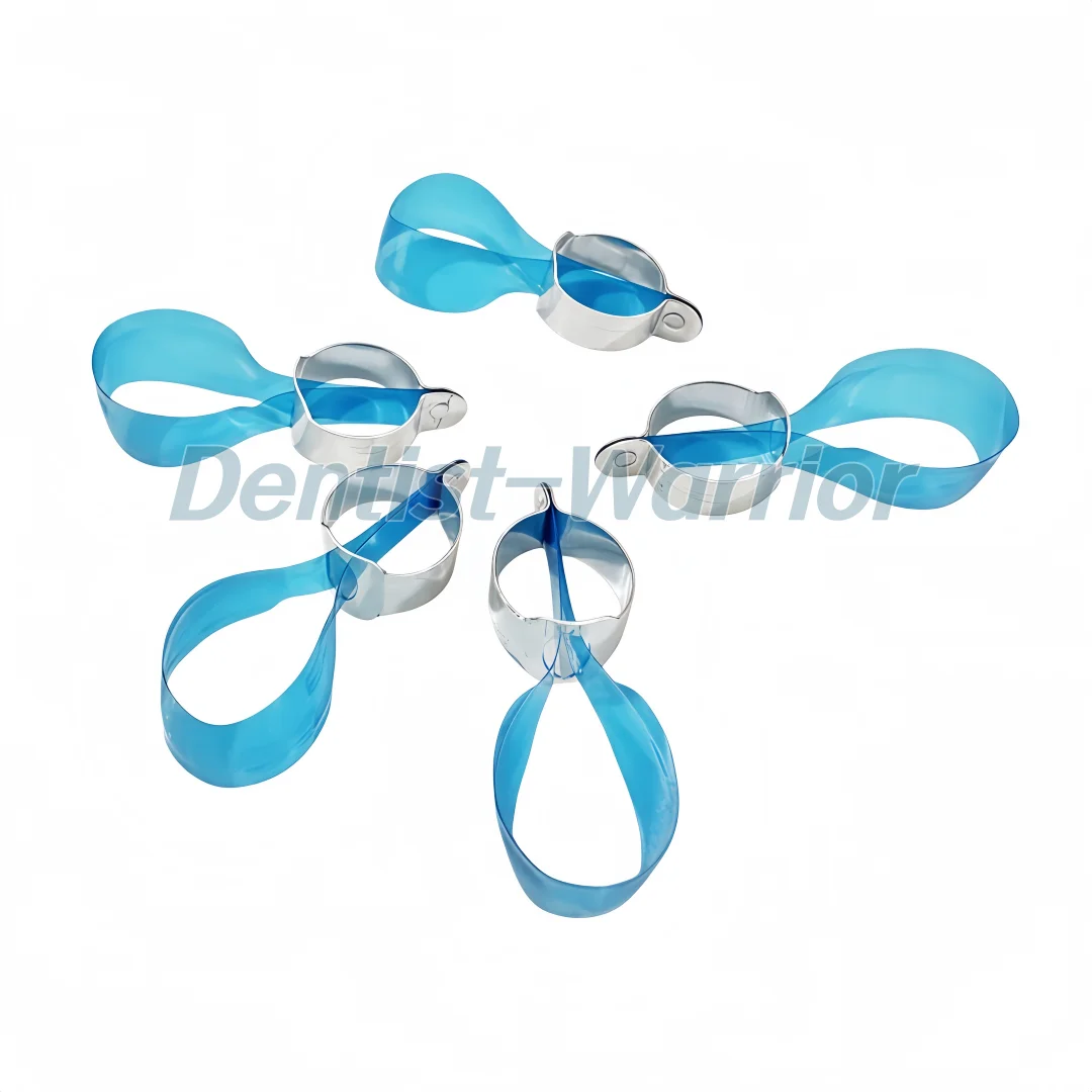Dental Blue Matrix Bands With Integrated Fixing Device Posterior Matrix Band Ring Fits Molar/Premoar Matrices Strip M12 1.0