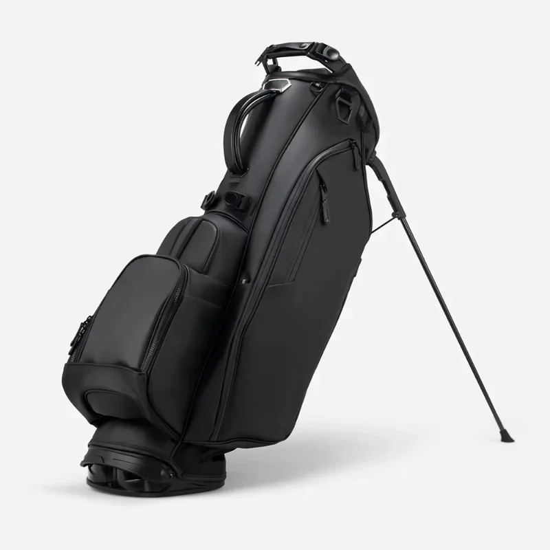 Premium leather black golf stand club bag custom nylon waterproof golf bag 14 way