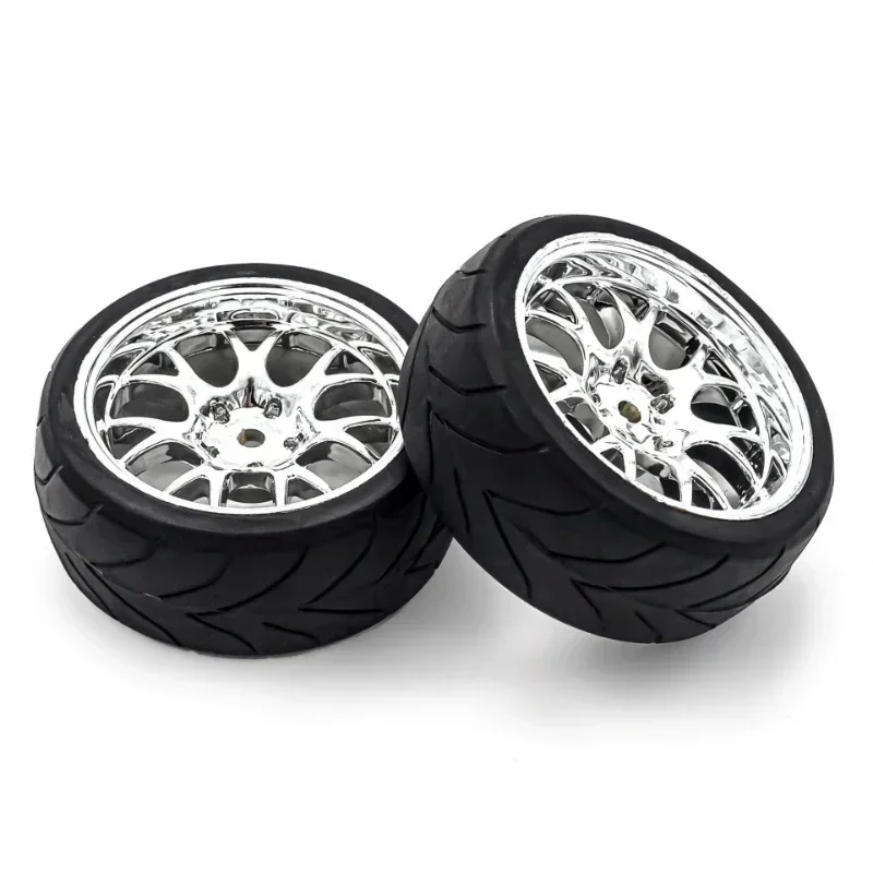 1/10 On Road Tires & Wheels Rims 12mm Hex Hub for Redcat HPI Tamiya HSP Exceed RC Touring Car Tyre(4-Pack)