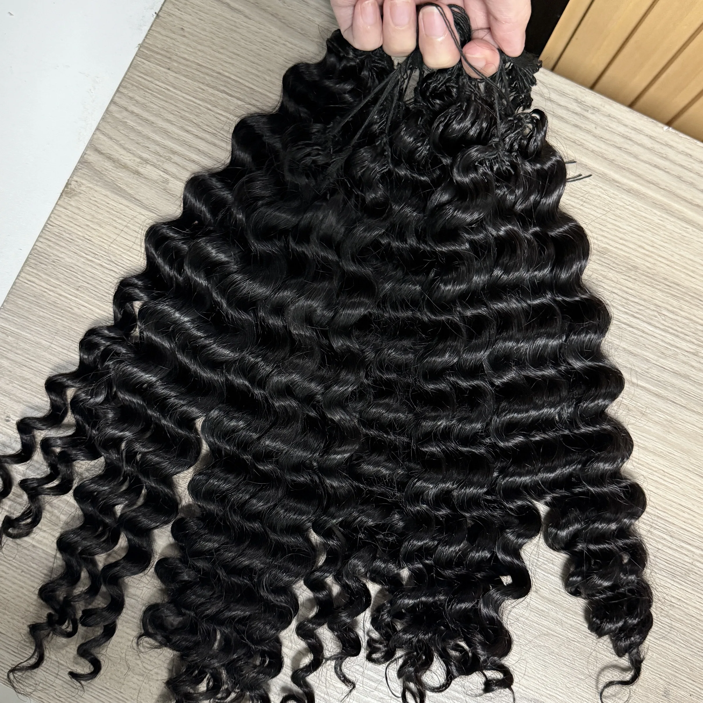 NABI Crochet cabello humano trenzado pre-separado Invisible 100% cabello humano onda profunda 16-24 pulgadas 100 g/lote cabello humano se adapta a mujeres