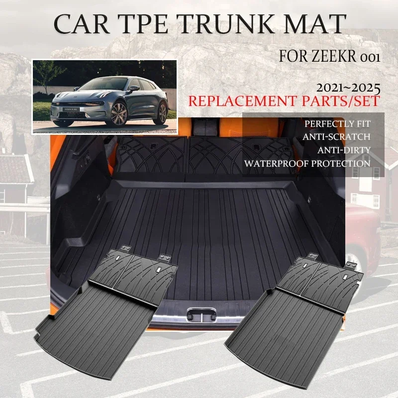 

Fit For Zeekr 001 2021 2022 2023 2024 2025Car Rear Trunk Mats TPE Boot Carpet Back Seat Mat Waterprooof Pad Mud Auto Accessories