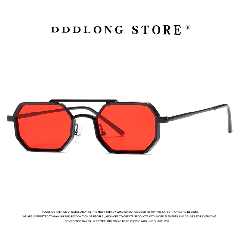 DDDLONG Retro Metal Fashion Small Square Sunglasses Women Men Sun Glasses Classic Vintage UV400 Outdoor D416