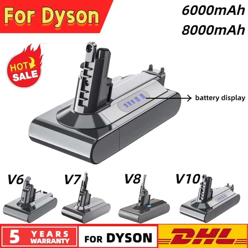 

for Dyson V8 6800mAh 21.6V Replacement Battery for Dyson V8 Absolute Cord-Free Vacuum Handheld Vacuum Cleaner Dyson V8 Battery
