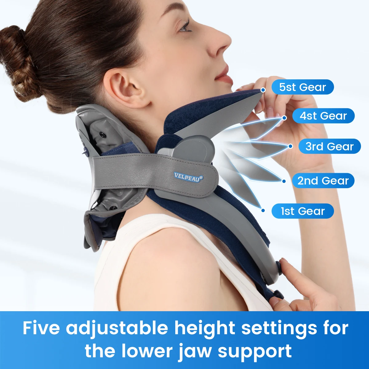 VELPEAU Cervical Neck Traction Device Inflatable for Posture Correct and Neck Strain Adjustable Neck Stretcher for Men & Women