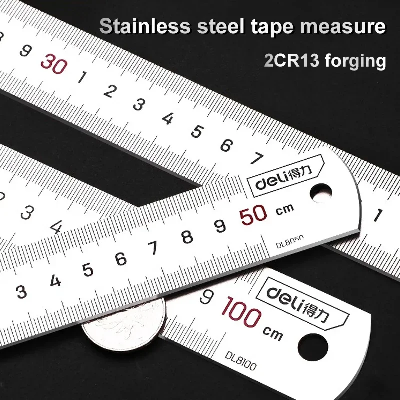 

20 см/30 см двухсторонняя шкала, прямая линейка из нержавеющей стали, измерительный инструмент для студентов, школьные канцелярские принадлежности, швейная линейка