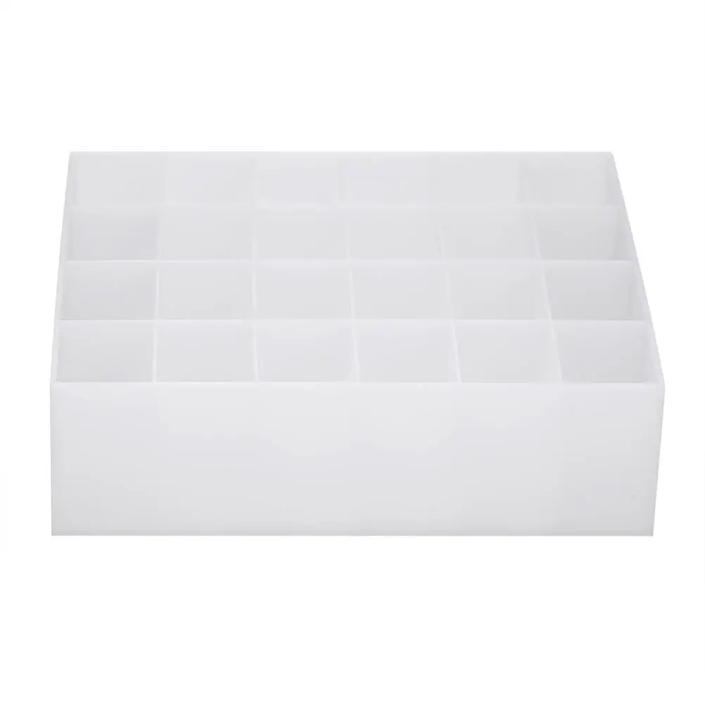 24 Grids Acrylic Cosmetic Makeup Organizer Storage Box Jewelry Lipstick Display Stand White Purple Color