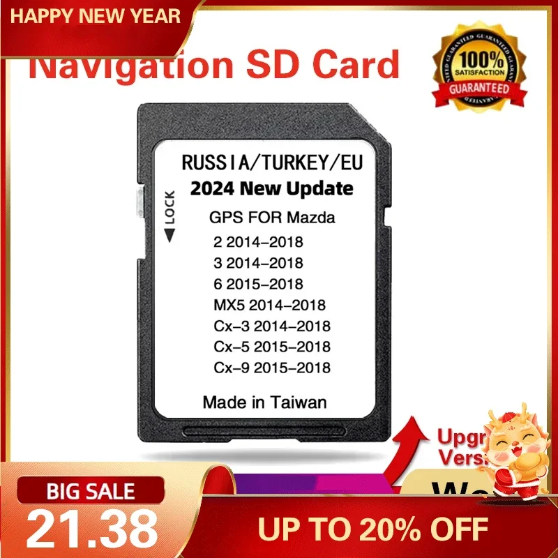 

Newest 2024 Version 16GB Map SD Navigation for Mazda CX-3 from 2014-2018 EU Sat Naving GPS Card Fast Delivery