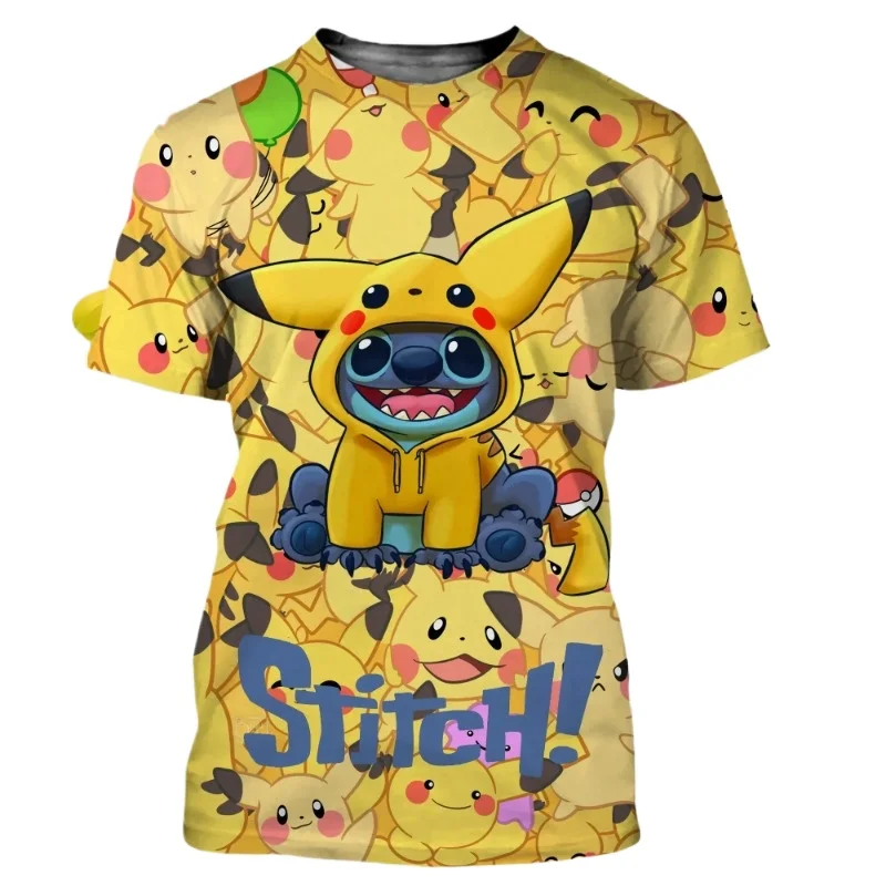 3D プリントされた通気性があり、快適で速乾性のあるスポーティーなカジュアル T シャツ、アニメーションステッチ付き、大人、男性、女性、子供向け