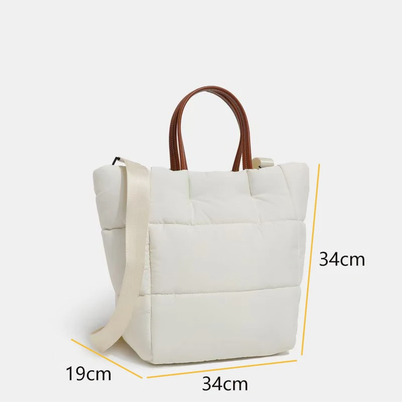 

2025 Women's Autumn/Winter New Fashion Cloud Down Tote Bag Retro Shoulder Bag Korean Edition Leisure Large Capacity Handbag