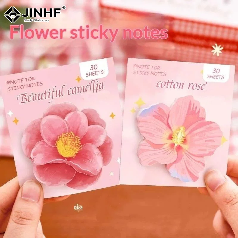 Kawaii Adhesive Cute Flowers Notes Notepad Memo Pad Office School Supplies Stationery Sticker