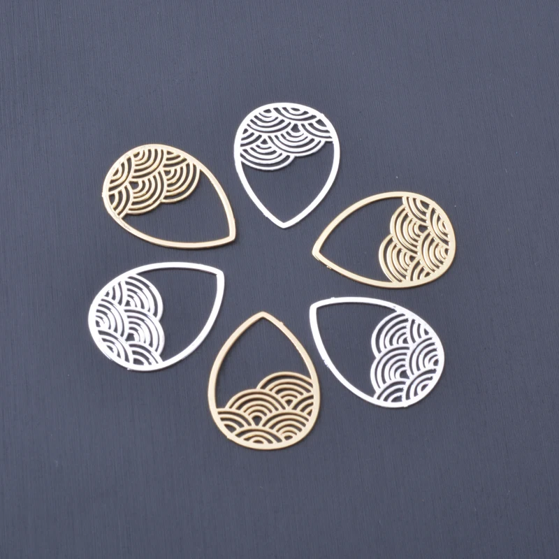 12pcs Oval Charms Connector Brass Pendant Jewelry DIY Handmade