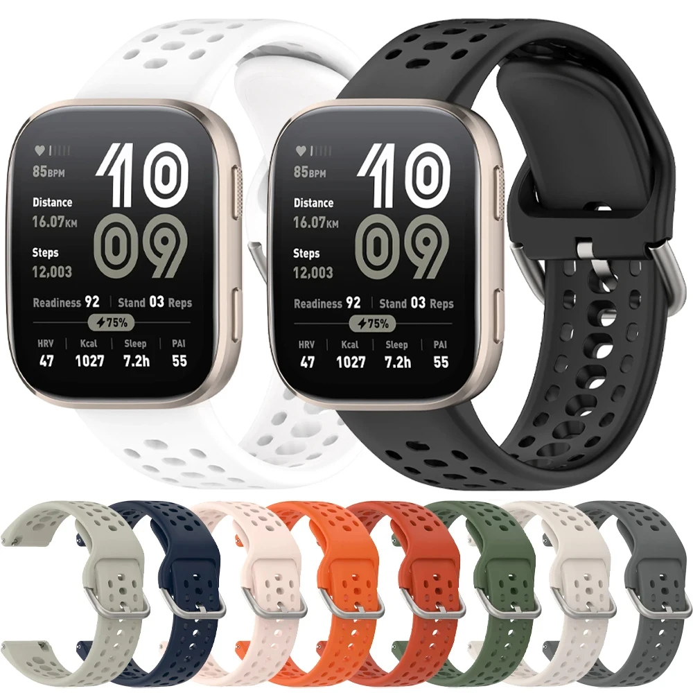 22mm Offizielles Silikonarmband für Amazfit Bip 6/5/Balance 2/Active Max Atmungsaktives Armband für Huawei Watch GT6/4 46mm