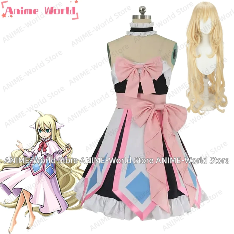 

《Custom size》Anime Mavis Vermilion Cosplay Uniforms Pink Dress Party Christmas Carnival Halloween Any Size Wig