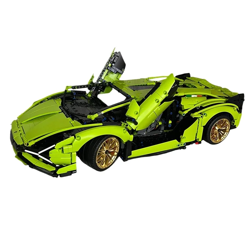 3696 Stuks Groene Lambos Blokken Model Modelbouw Sportwagen Montage Speelgoed Volwassenen Verjaardag Kerstcadeau Compatibel 42115