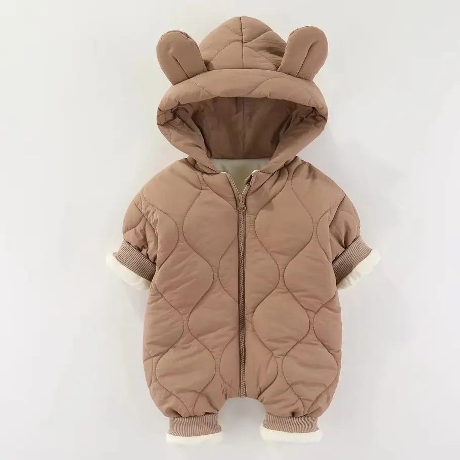 

Осенне-зимняя верхняя одежда для малышей, хлопковый толстый теплый комбинезон для новорожденных, комбинезон для маленьких девочек и мальчиков, комбинезон для младенцев с капюшоном