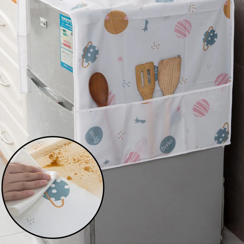 Multi-size Refrigerator Oil-proof Dust Cover PEVA Washing Machine Waterproof Cloth Cover Towel Household Organizer Accessories