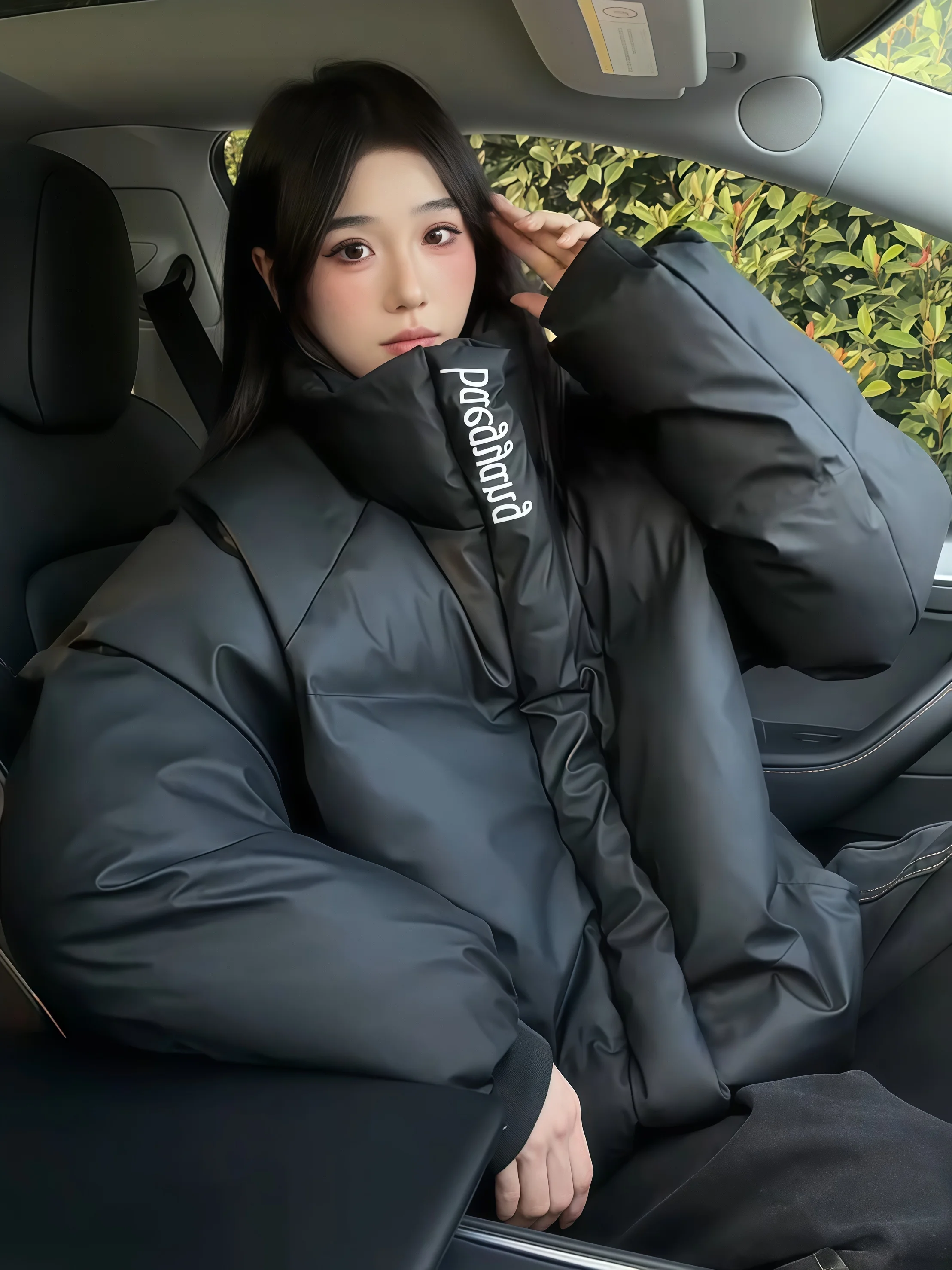 

Водонепроницаемая ветрозащитная куртка из искусственной кожи с наполнителем из хлопка, с воротником-стойкой, вышивкой, утепленная, теплая, для мужчин и женщин