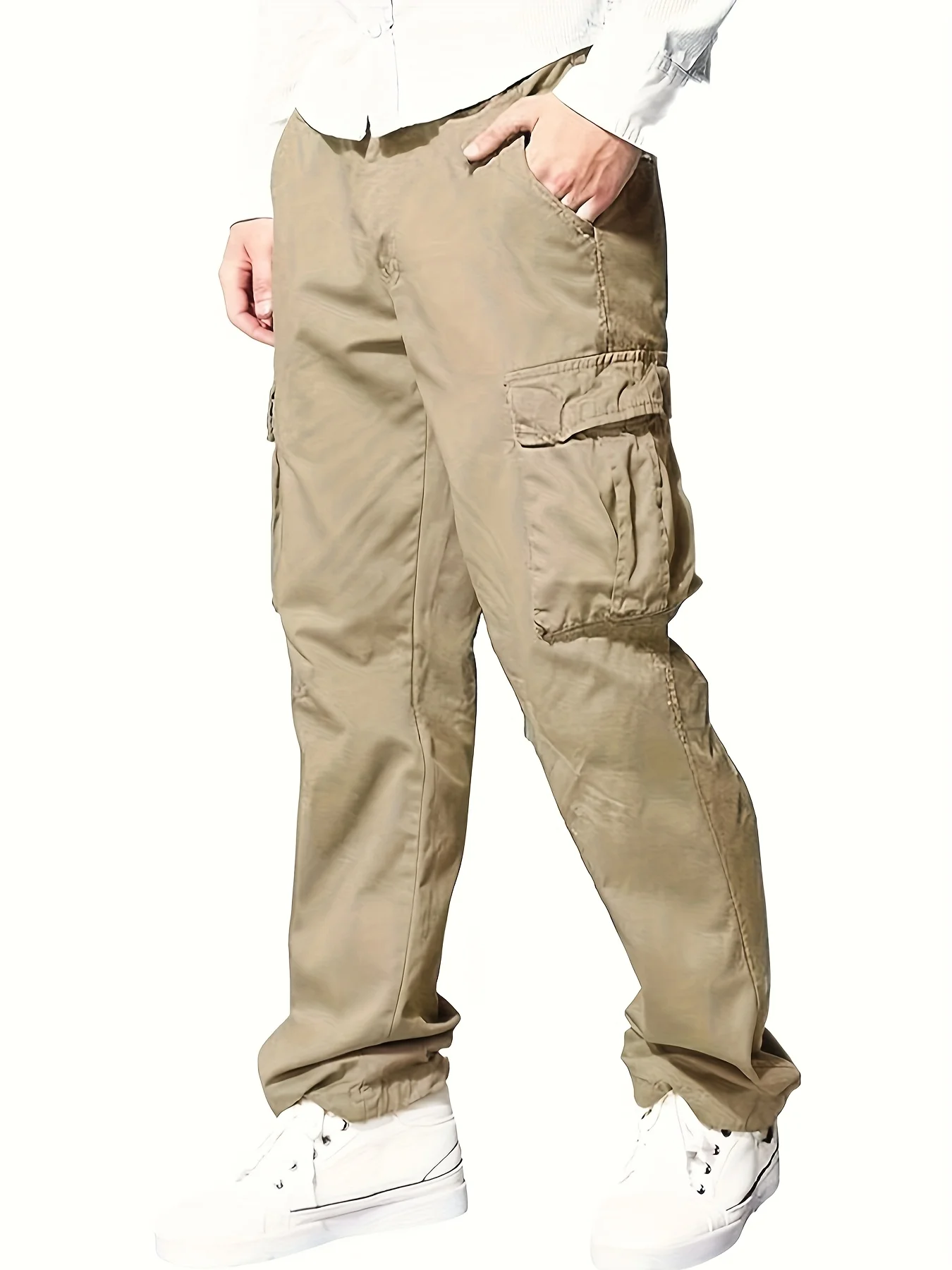 

American style high treet retro multi pocket workwear pants for men's new trendy loose straight leg versatile casual long pants