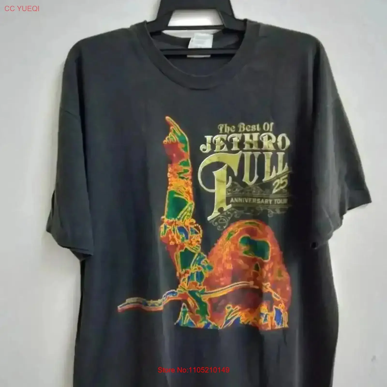 Nova lista jethro tull t camisa de algodão preto s 3xl vn2660 vintage lavado elegante topo para uso diário confortável respirável