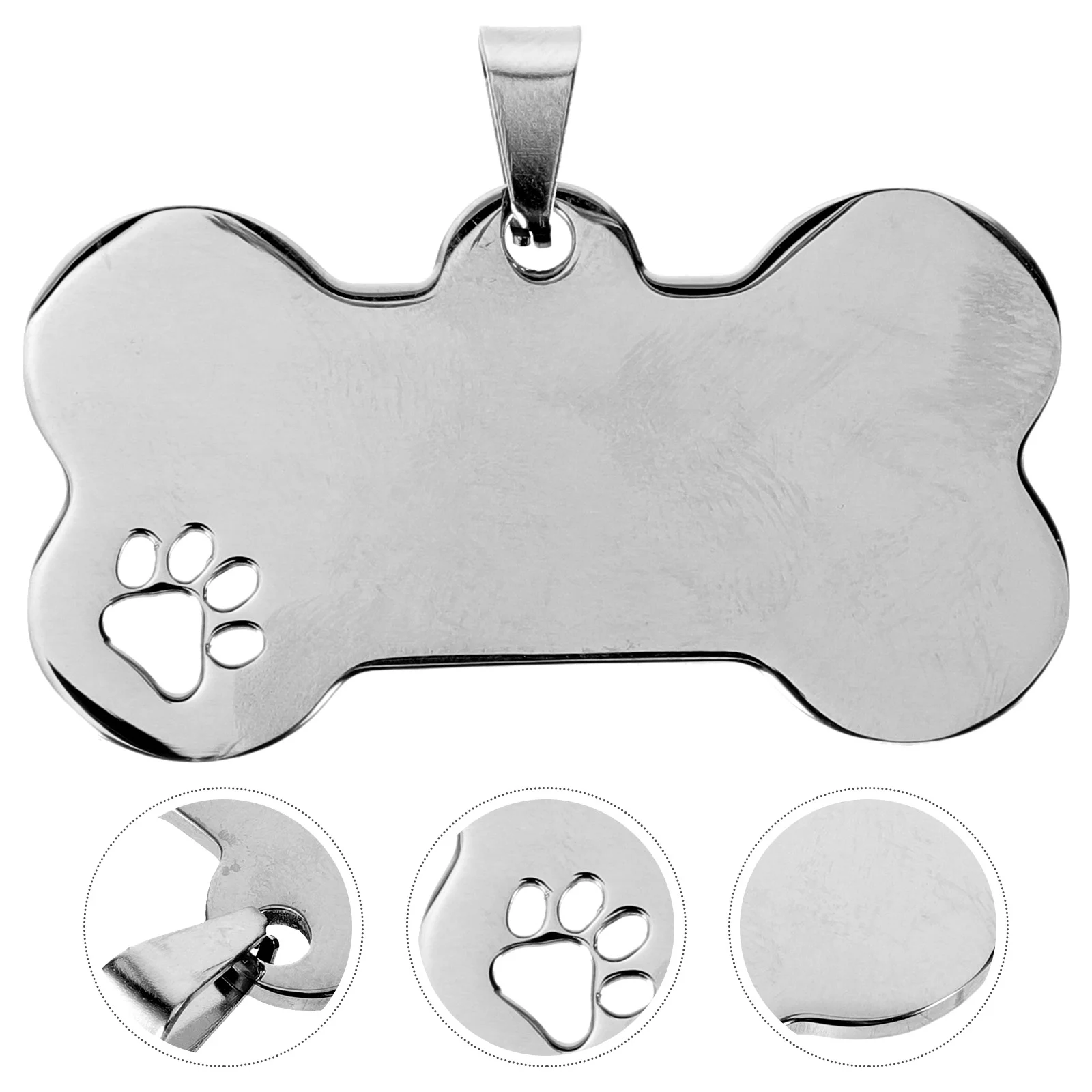 10pcs Puppy Stainless Steel Tag Dog Blank Name Tag Dog Tags Blanks Tags for name tags engraved dog tags