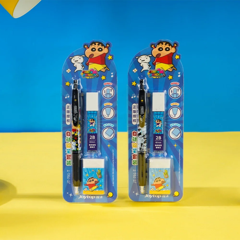 Genuine Crayon Shin-chan 0.5mm Mechanical Pen Automatic Pen with Refills for School Supplies Office Stationery Girls Gifts