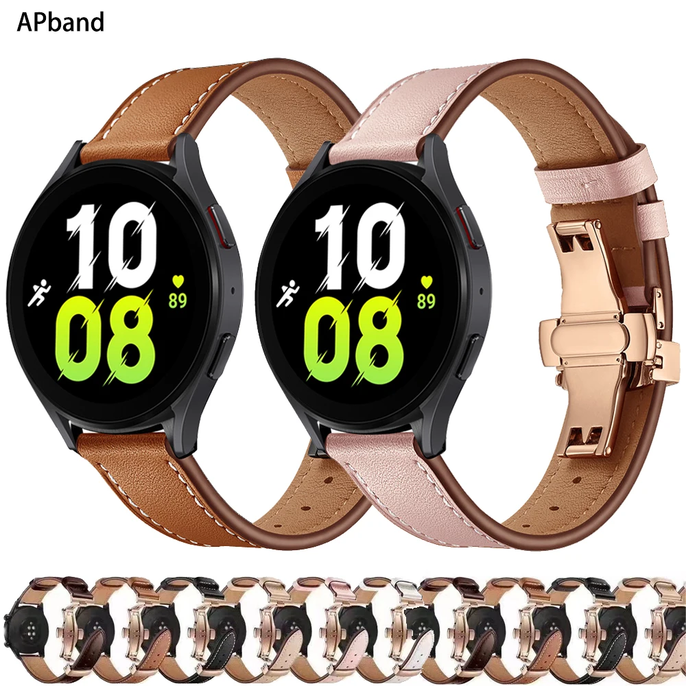 Leather Band For Samsung Galaxy watch 5/6/pro 4 Classic/Active 2/3/42/46mm bracelet Huawei GT/2/3 Pro Galaxy 4 5 strap 20mm 22mm