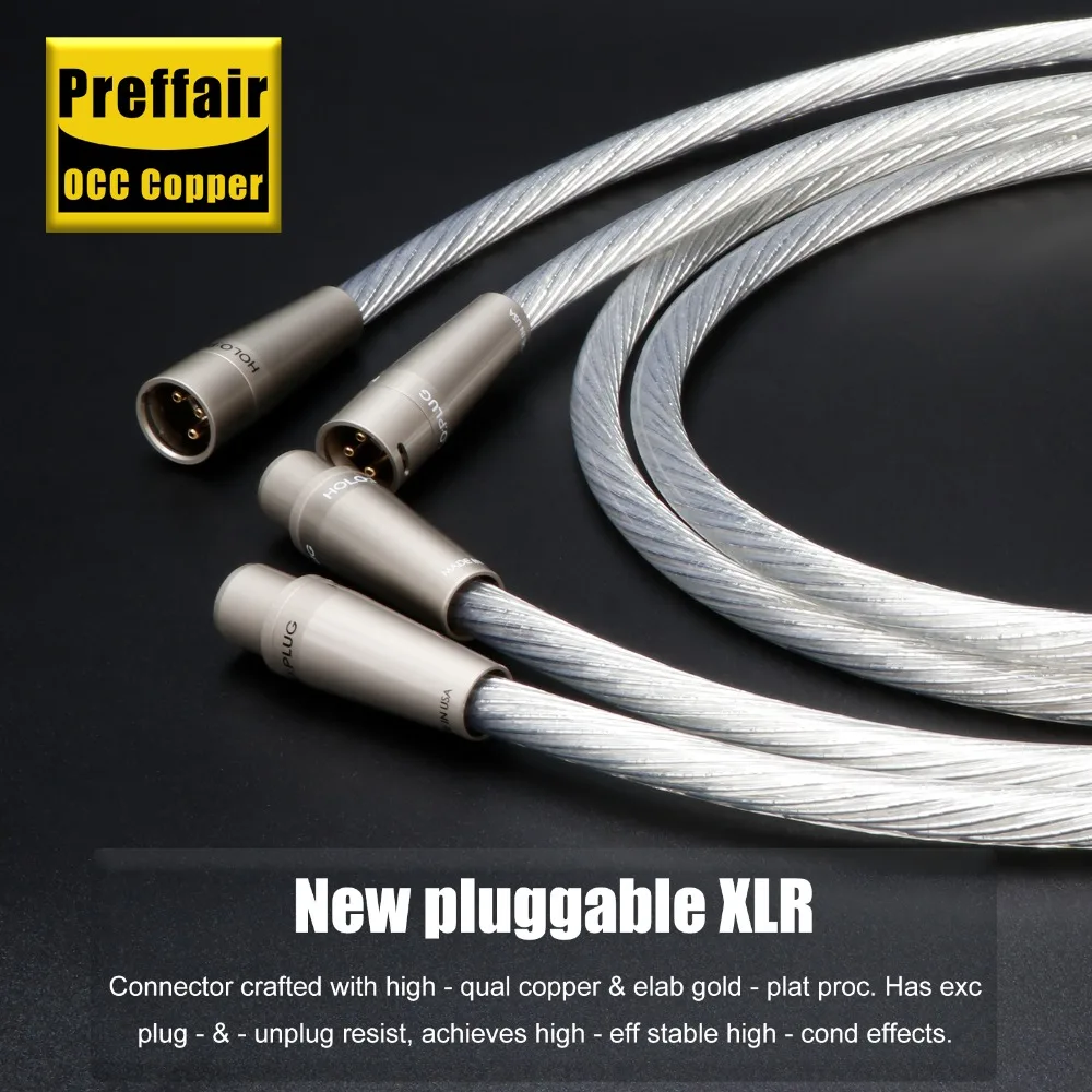 

Preffair Hifi XLR Cable OCC Silver Plated XLR Balanced Audio Cable Audiophile Wire with HOLO PLUG Gold Plated Plug for Amplifier