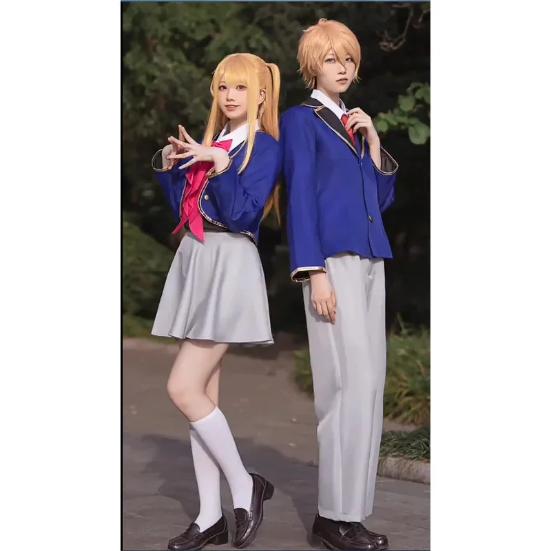 DY20Anime Oshi No Ko Cosplay Ai Hoshino Ruby Akuamarin Arima Kana disfraz peluca rosa vestido de Lolita falda de escenario fiesta de Halloween Outf