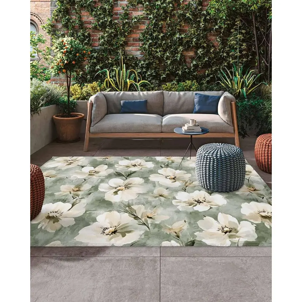 

Коврик для патио на открытом воздухе 5x8 футов с весенним акварельным цветочным дизайном — прочный моющийся коврик для сада, террасы и крыльца