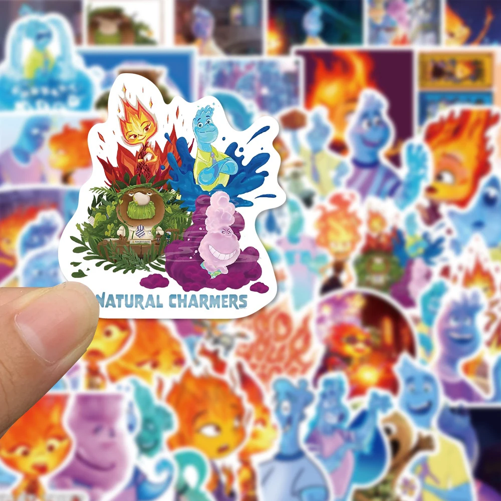 10/30/50pcs Disney Anime Movie Elemental Stickers Cute Cartoon Kids Decals Toy DIY Notebook Phone Water Bottle Graffiti Sticker