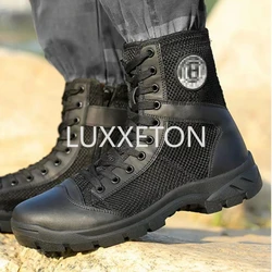 Men boots spring and autumn new fashion breathable mesh special forces training male special forces high top canvas combat boots