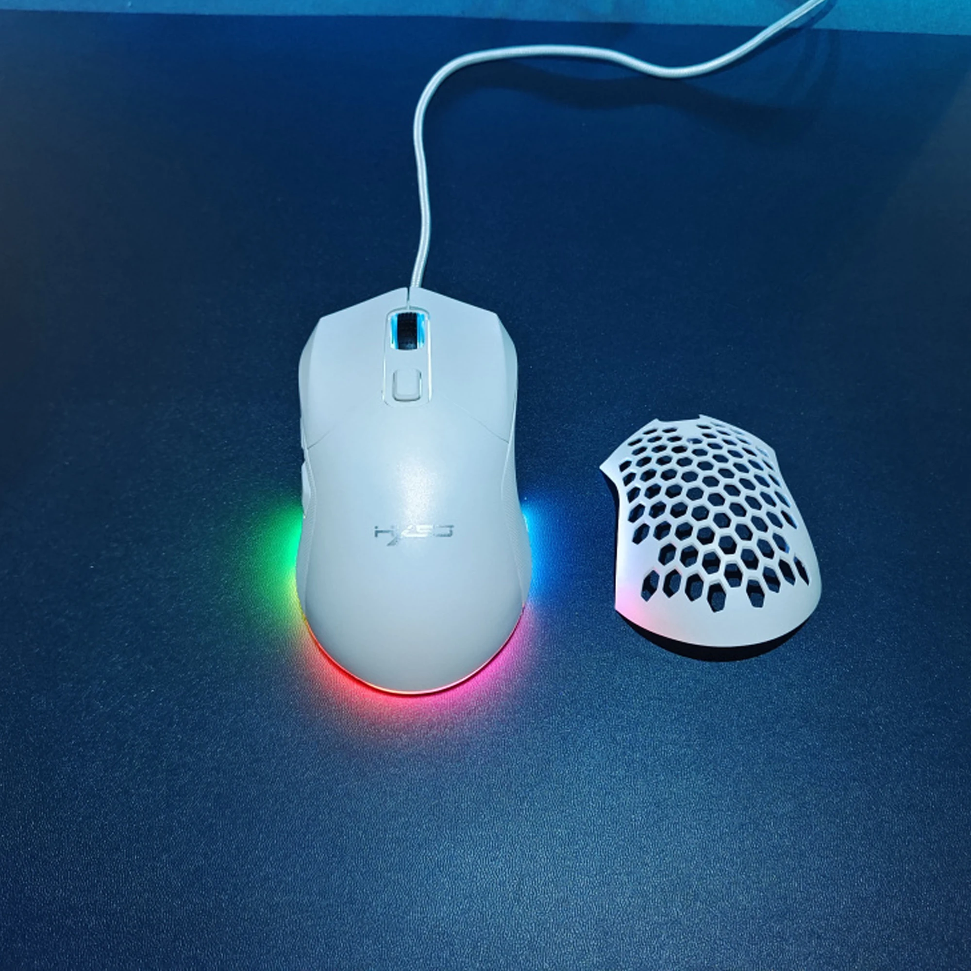 ماوس الألعاب RGB الخلفية جديلة 7200CPI غطاء خلفي قابل للتعديل قابل للاستبدال المنزل البصرية USB السلكية لعبة ماوس