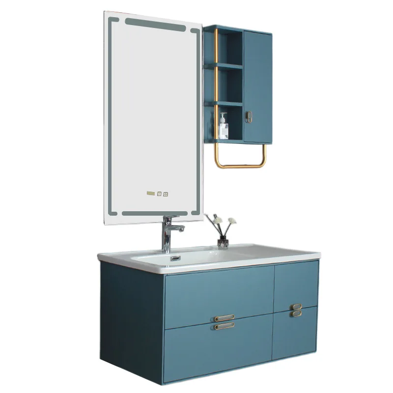 

Solid wood smart mirror bathroom cabinet combination bathroom bathroom basin cabinet washbasin