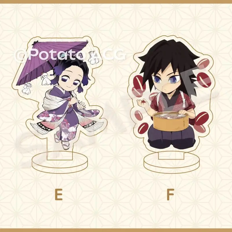 Nieuwe Demon Slayer Acryl Stand Figuur Tomioka Giyuu Kochou Shinobu Anime Perifere Cartoon Desktop Ornament Delicate Decoratie