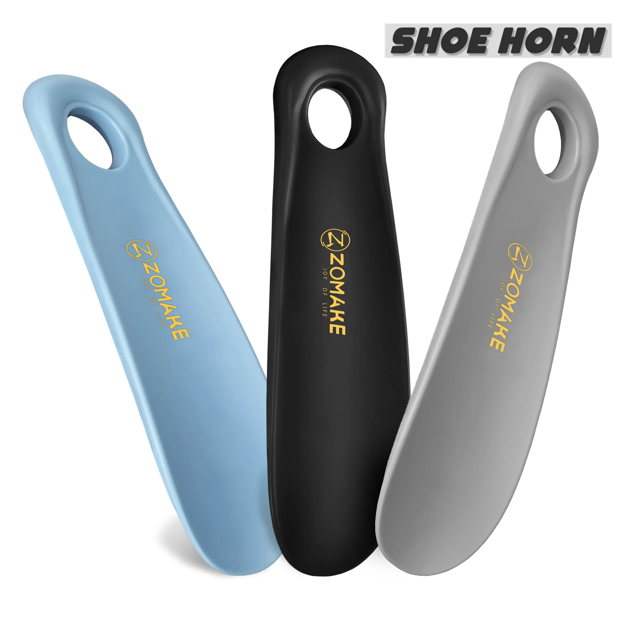 3pcs 18.5CM Plastic Shoe Horns Professional Flexible Shoe Lifter Shoe Horn Sturdy Slip Shoe Spoon Portable Shoehorn for Travel