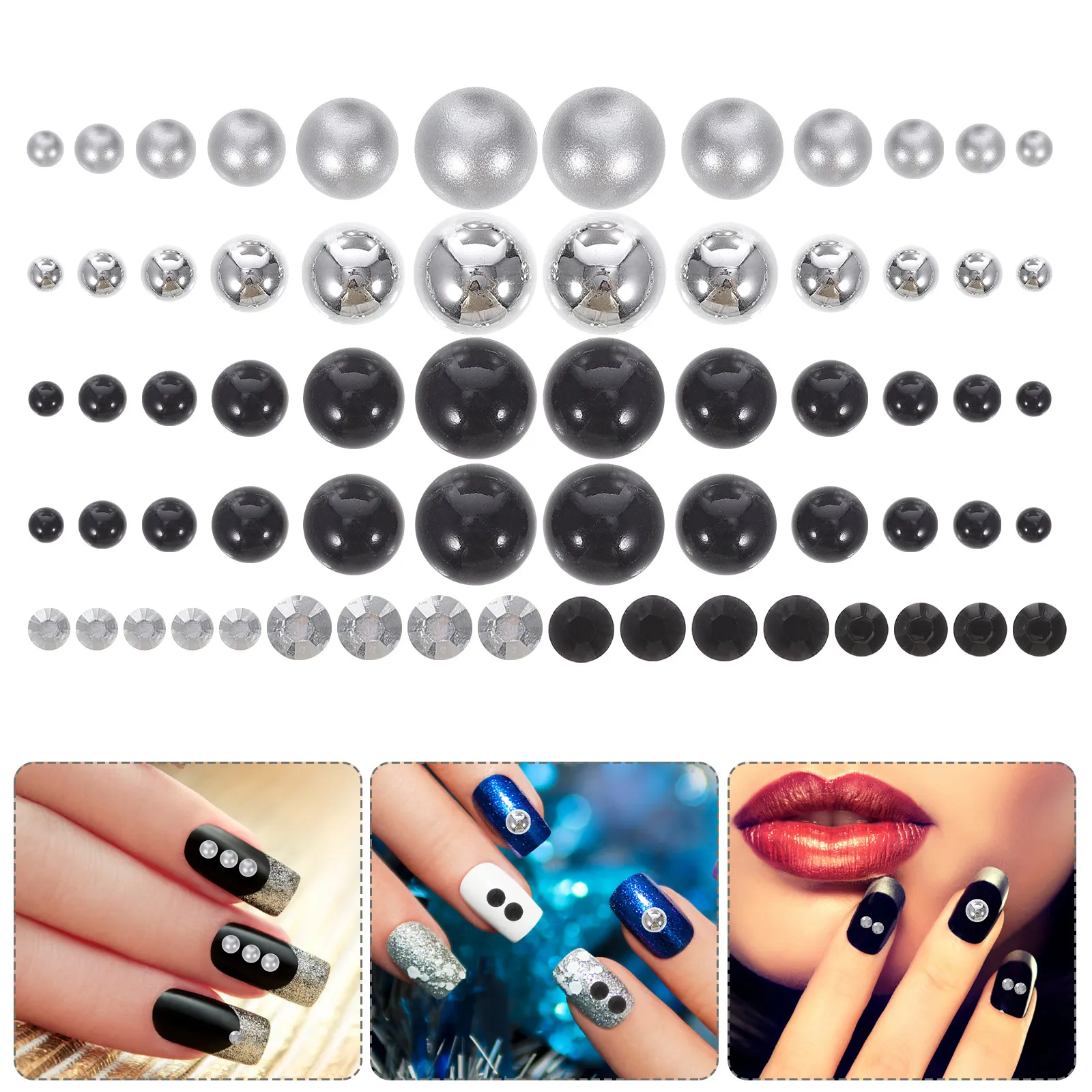 

Набор из 1 упаковки декоративных элементов для маникюра: имитация полужемчужин, плоские полимерные украшения для ногтей, для DIY-дизайна, принадлежности для маникюра