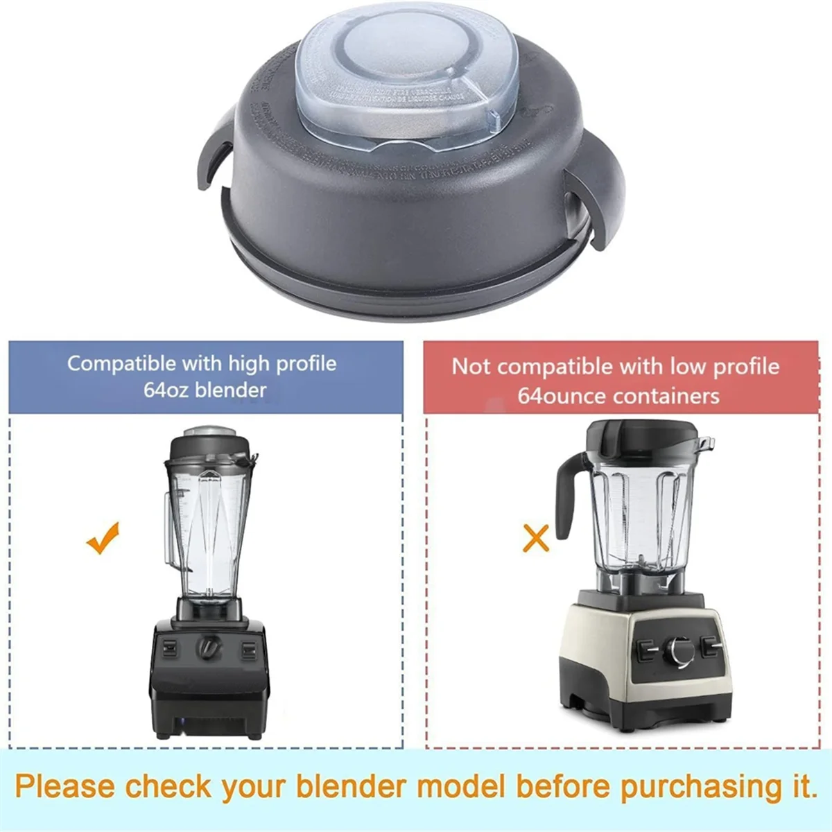 믹서기 교체 뚜껑, 5200 및 5000 믹서기 피처용, 64 온스 컨테이너 믹서기 부품 교체