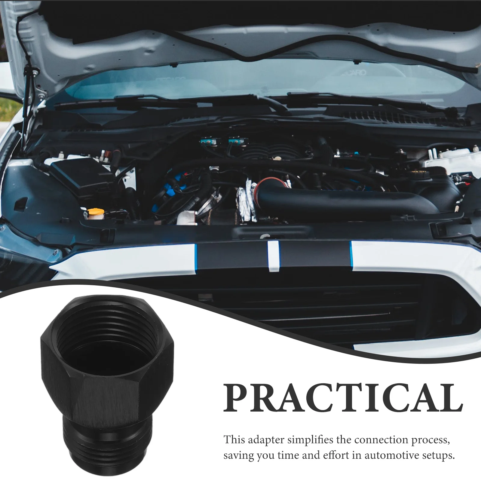 Durable An10 to An6 Fuel Line Adapter Fitting Aluminum Alloy Leakproof Design Quick Connect Hose End Easy Installation Vehicle