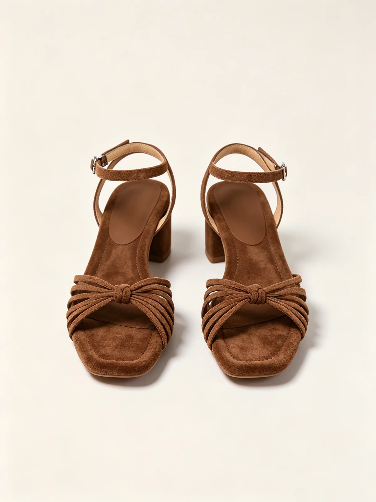 

French-style Women's Summer Sandals with Mid Heels, Square Toes, Open Toes, Woven Roman Style, Paired with Skirts