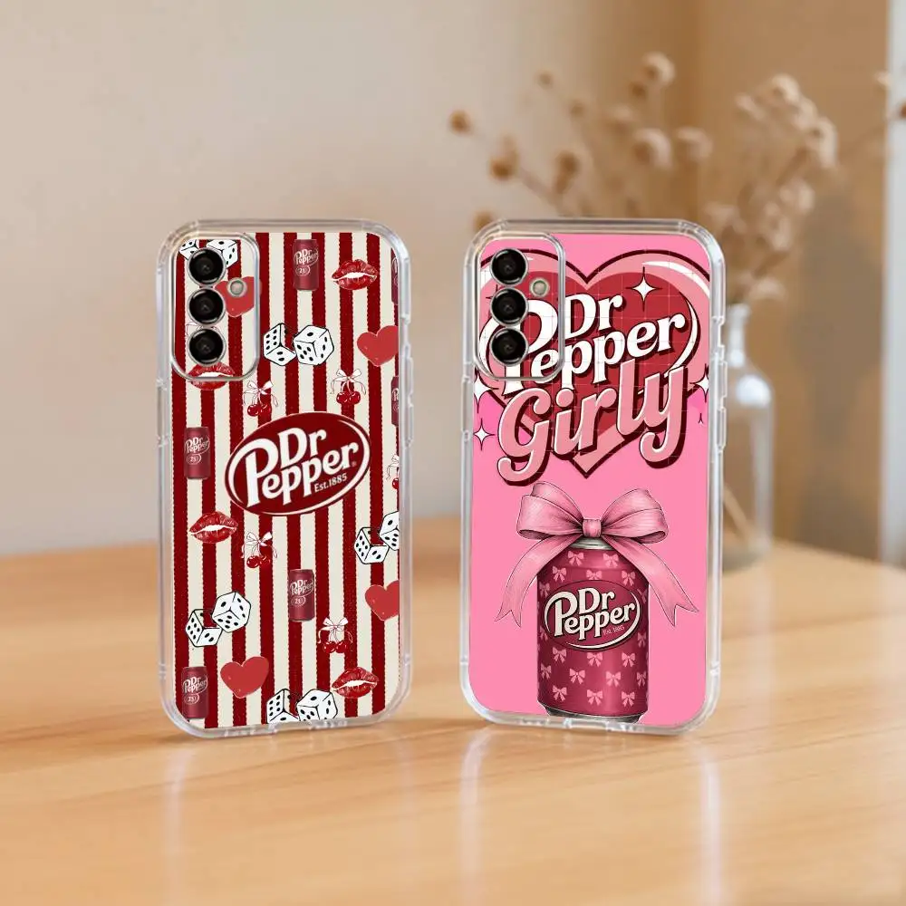

Cherry D-Drink Dr Pepper suger Phone Case Transparent Silicone Soft For SamsungA10,12,20,21S,30,31,40,50,51,52,70,71