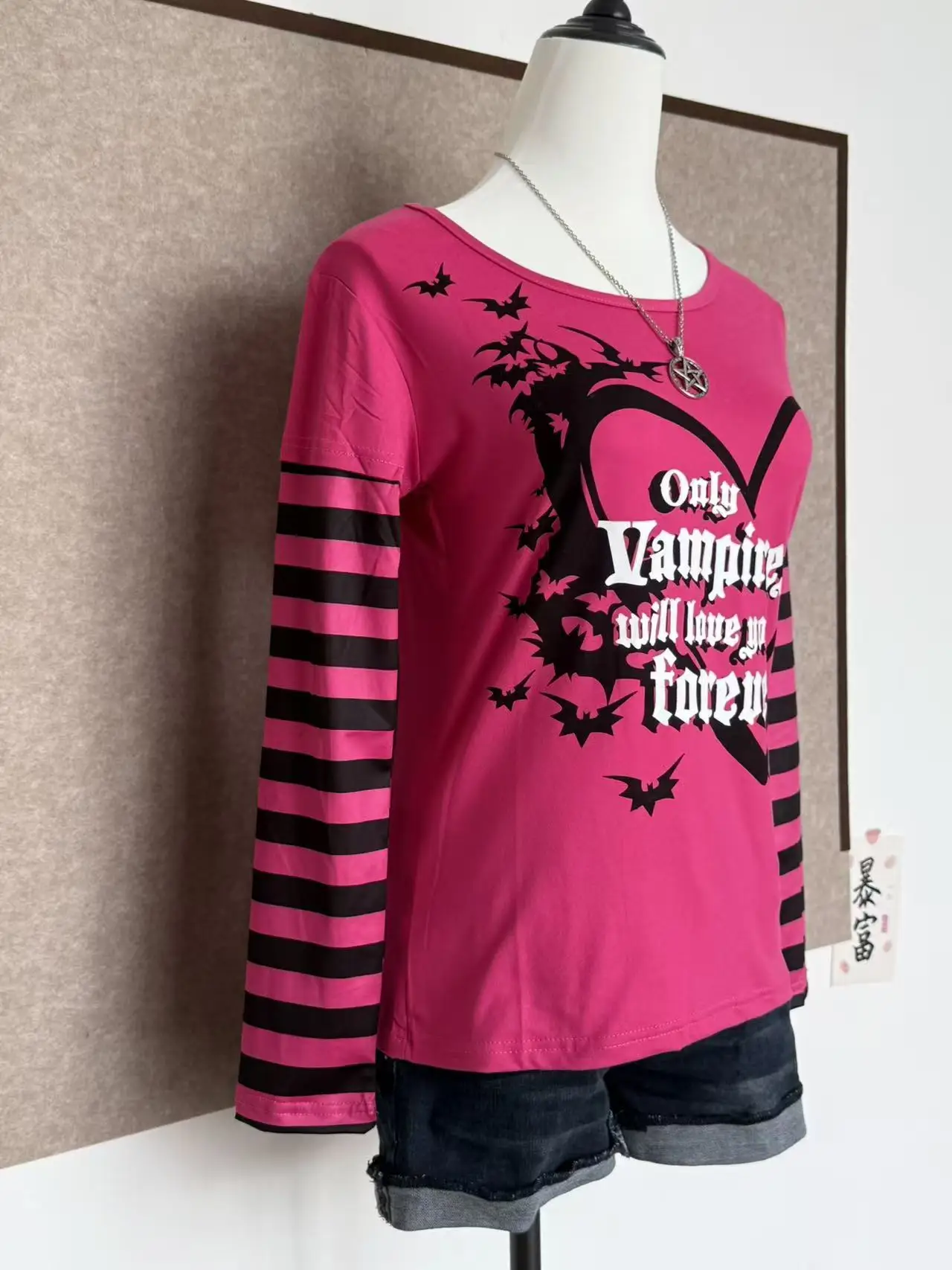 Pink T-shirt Long sleeves Sweet Girl Clothes Lace Bandage High waist Hot Vintage 90s Clothes T shirts Femme Crop Top Kawaii Tops