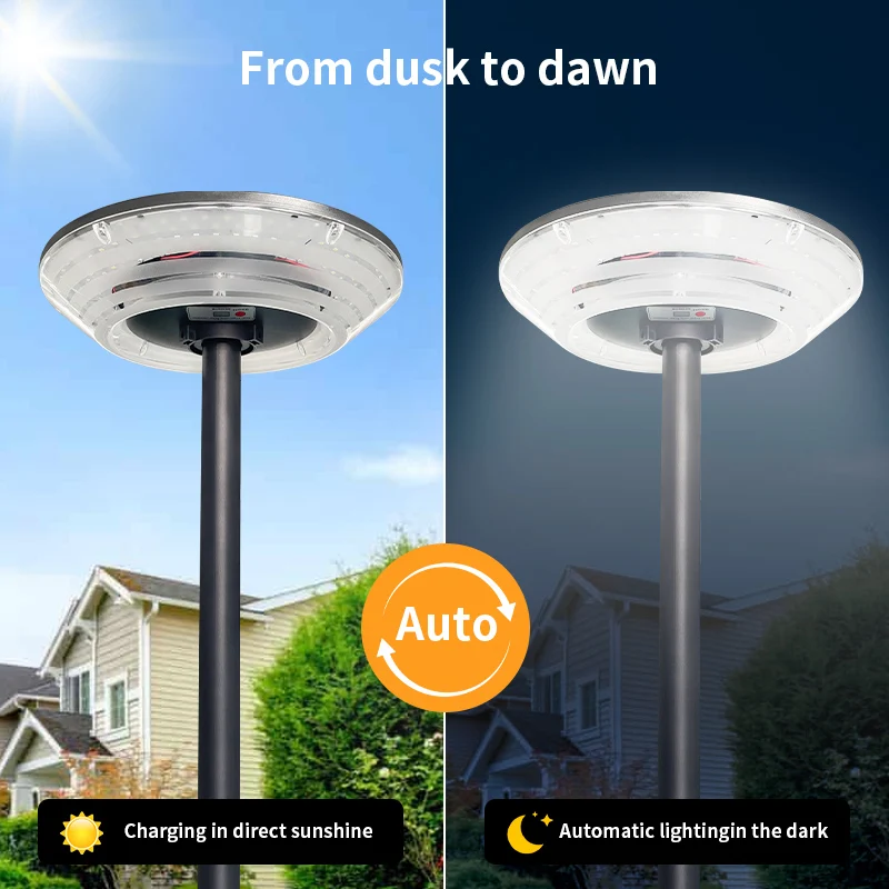 UFO Shape Solar Street Light High Brightness LED Lamp for Courtyard Garden & Driveway