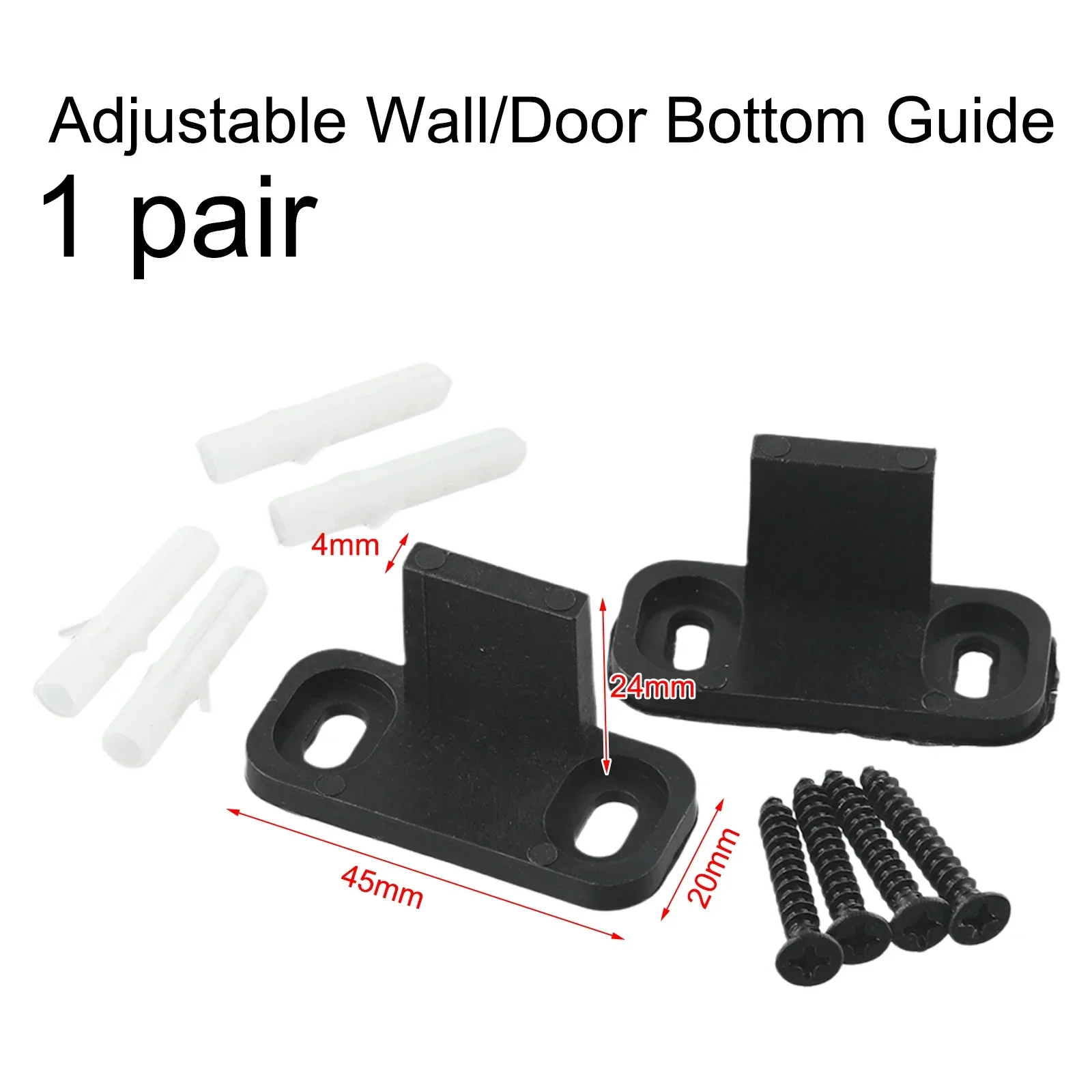 2pcs Barn Door Floor Guide Adjustable Stay Roller Plastic For Bottom Of Sliding Door Suspension Rail Bracket Wheel Hardware