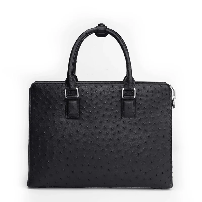 

Ostrich leather anti-theft briefcase with lock genuine for men