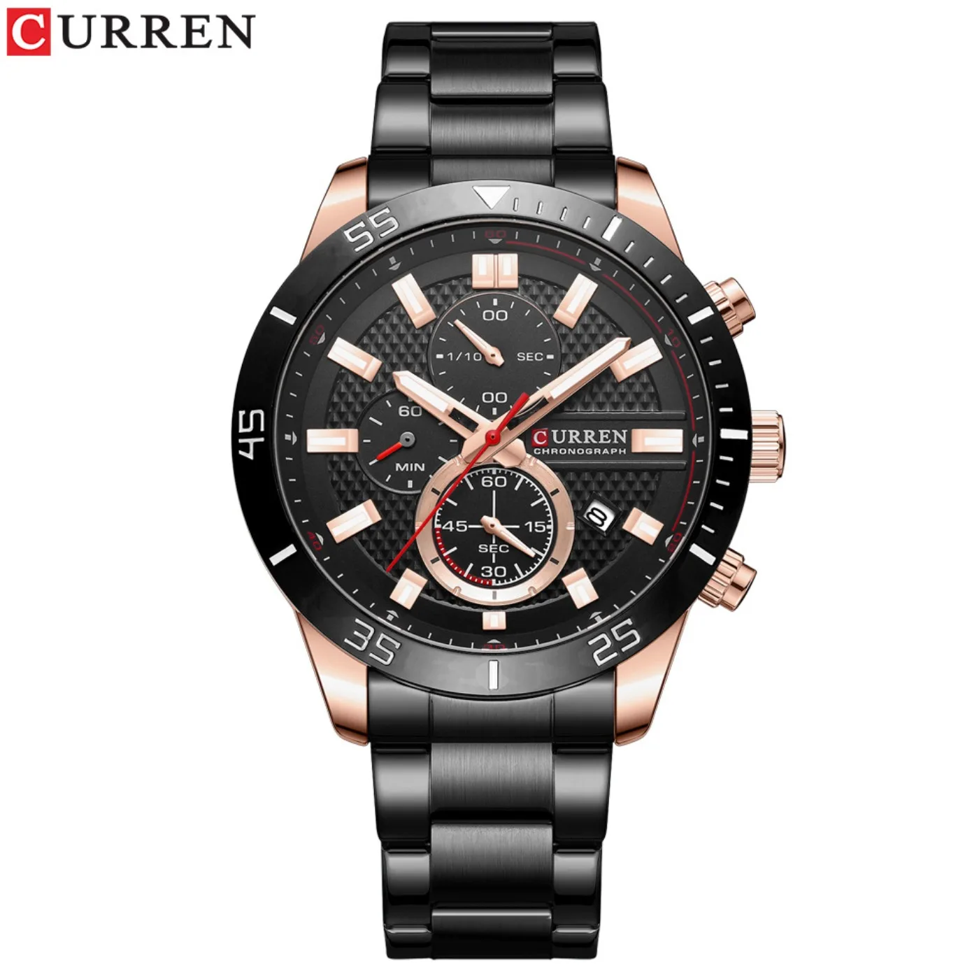 CURREN Men's Fashion Sports Waterproof Stainless Steel Luminous Quartz Watch Classic Business Casual Date Watch Reloj Hombre view 2