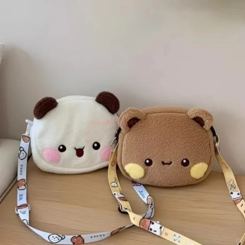 Lindo Yier Panda oso Anime mochila de felpa Bubu mochilas de felpa lindos monederos bolsos de hombro bolsas para teléfono móvil regalos para novia