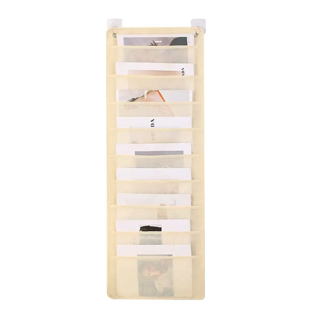 Non-woven Fabric Document Hanging Storage Bag Pocket Chart Folding Hanging File Large Capacity 3/6/9-layer Deskside Hanging Bag