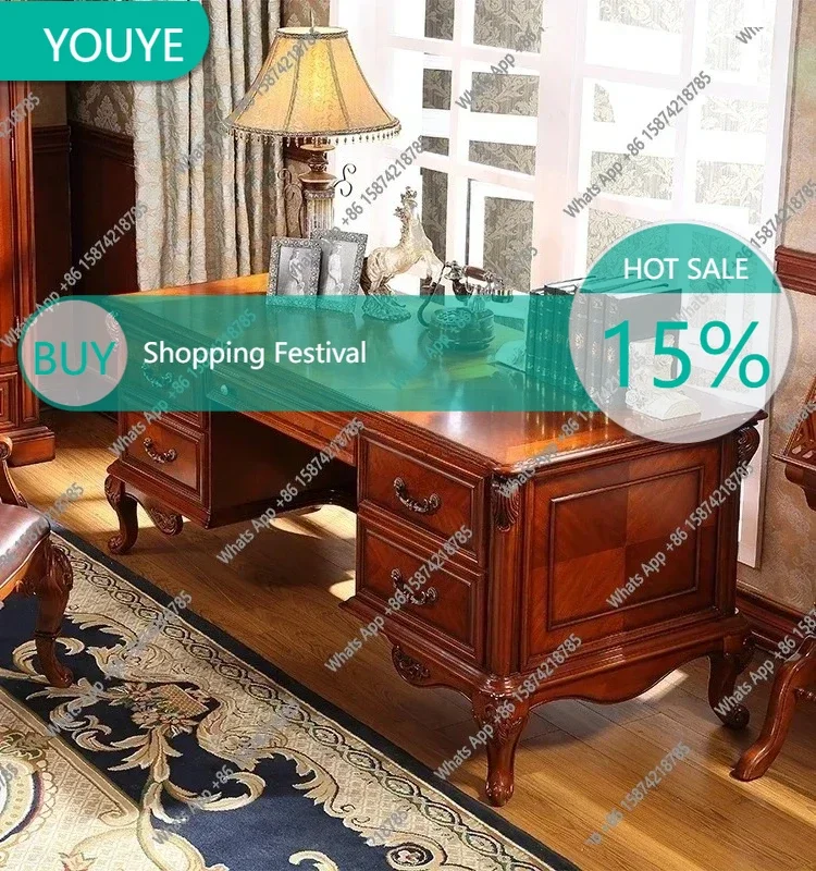 

H-X Стол американского класса Рабочий письменный стол из массива дерева Высококачественный офисный компьютерный стол