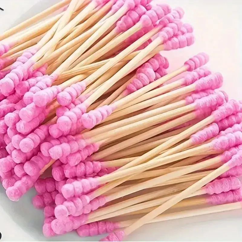 100 Pieces Double-Ended Cotton Swabs Sticks - Soft and Gentle Cotton Buds Tips for Delicate Nose and Ears Cleaning, Effective